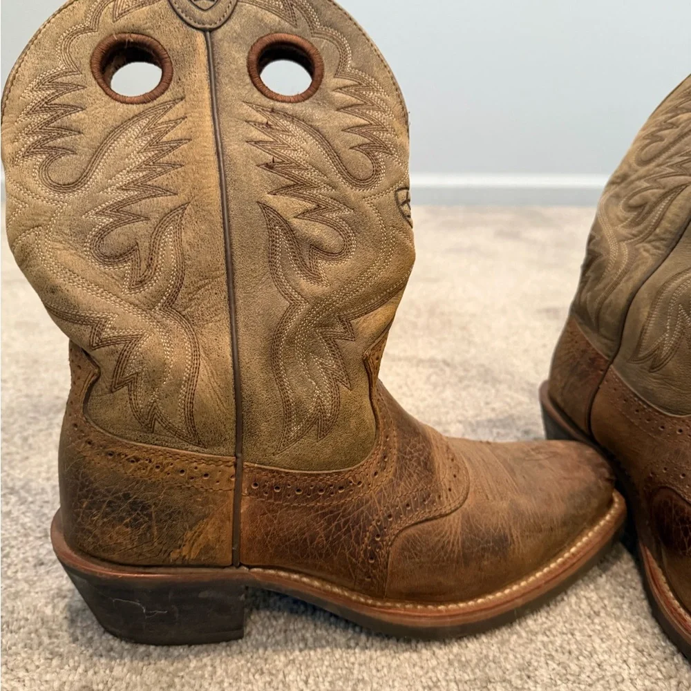 Ariat Mens (or Womens) Tan/Brown Western Cowboy Boots Size US 8EE Style 10002230 - Picture 6 of 16